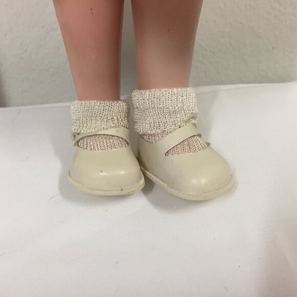 Vintage 1950s Walker Doll with Sleepy Eyes Reddish Hair Green Eyes Teeth Tongue - Picture 8 of 13